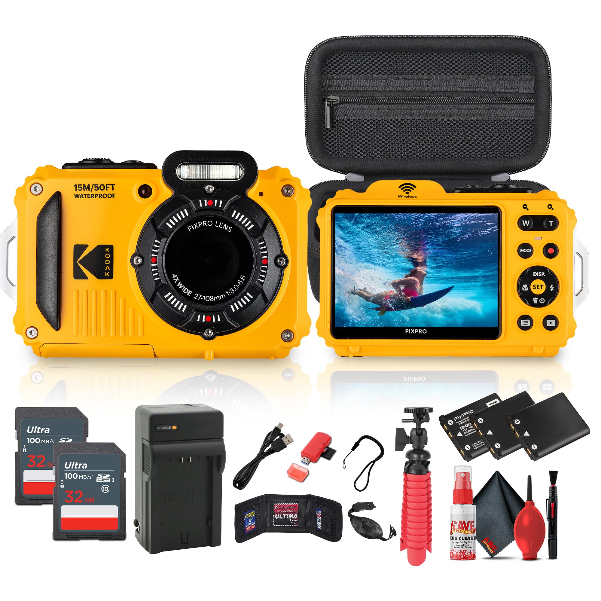PassCode フォトカード Amazon.com : Kodak Pixpro WPZ2 Digital Camera (Yellow) Bundle